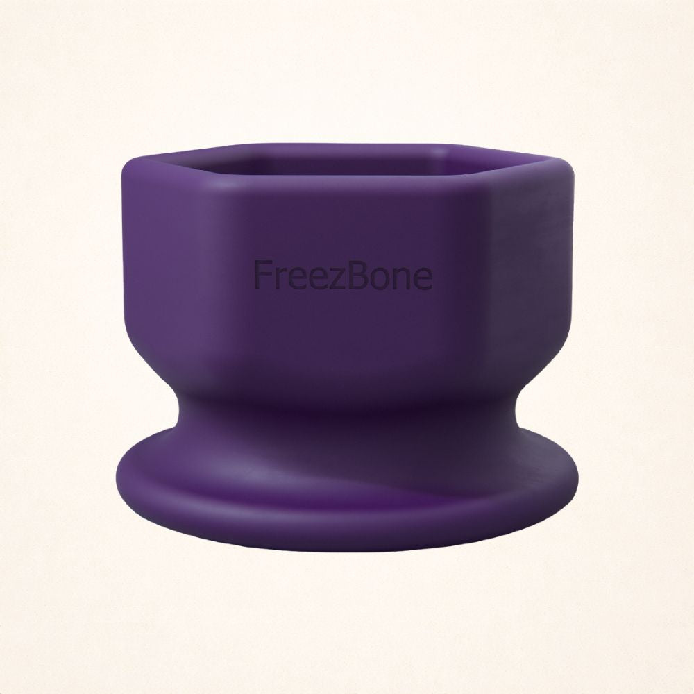 FreezCup freeze-and-lick dog toy in purple