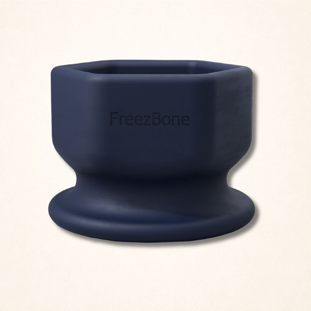 FreezCup freeze-and-lick dog toy in navy
