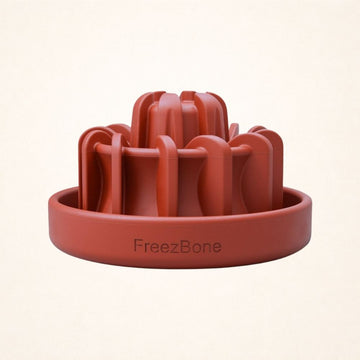FreezLava freeze-and-lick dog toy in coral