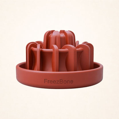 FreezLava freeze-and-lick dog toy in coral