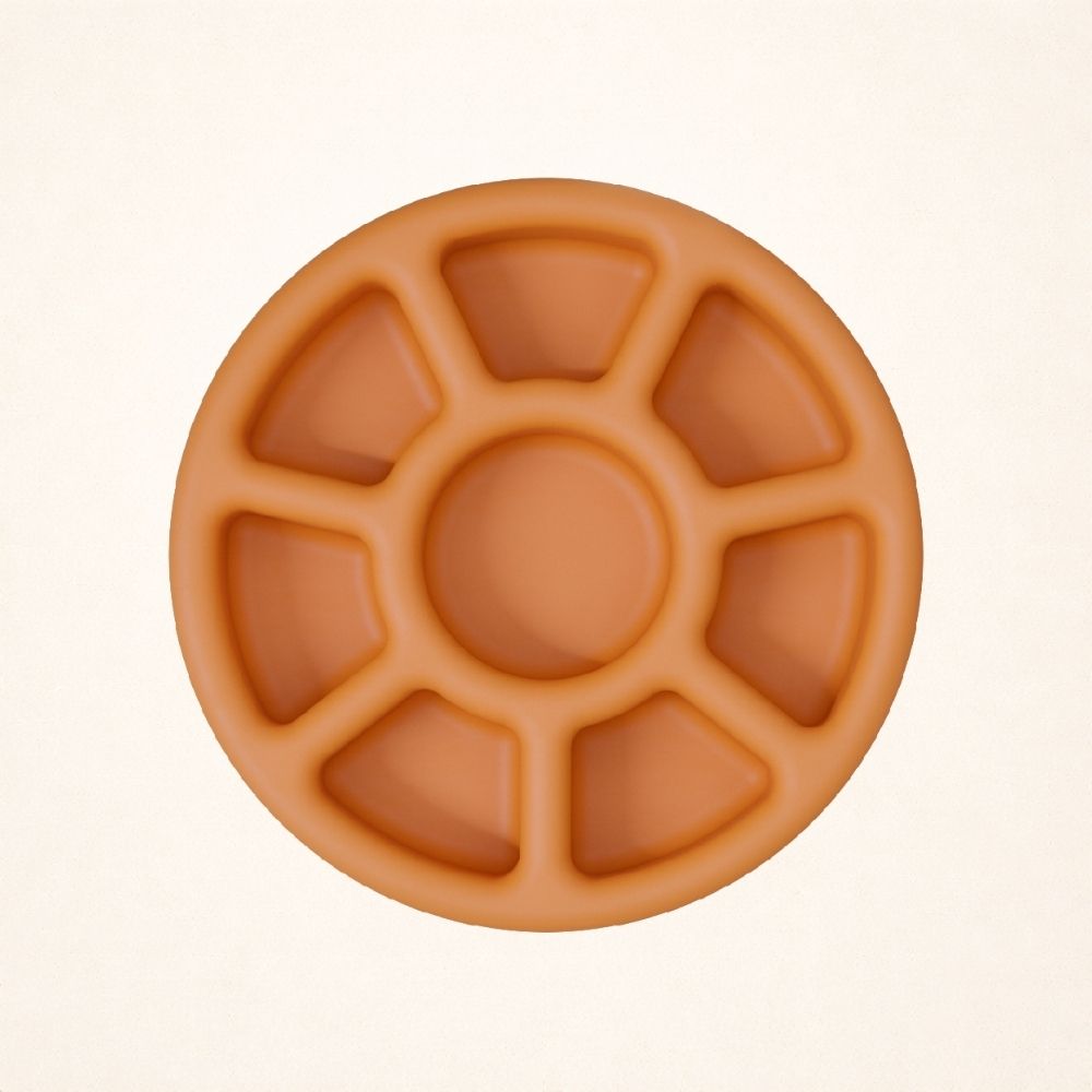 FreezWheel freeze-and-lick dog toy in orange