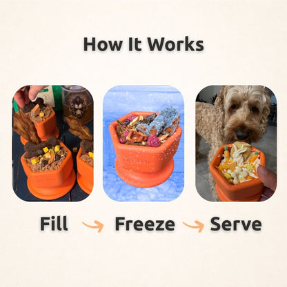 How it works: fill the FreezCup, freeze it, then serve
