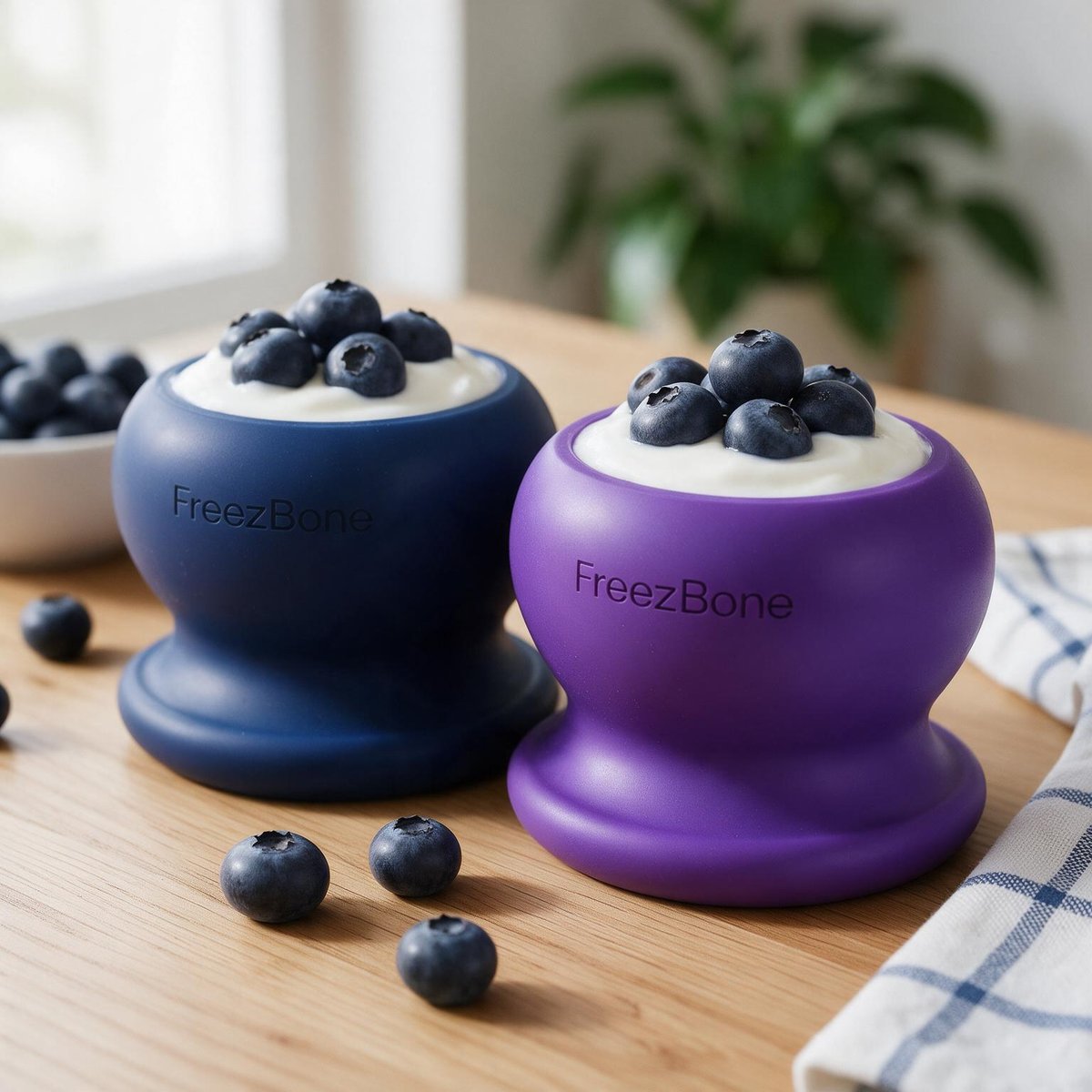 FreezBall Starter Pack filled with yogurt + blueberries