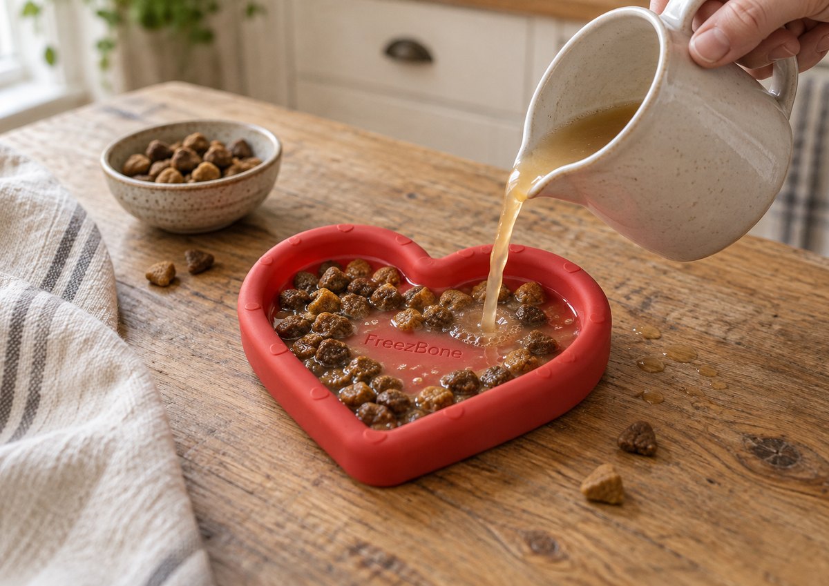 FreezHeart filled with broth + kibble