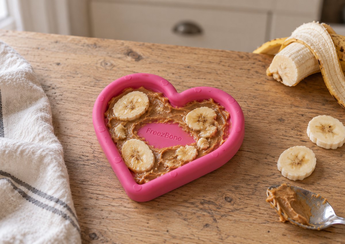 FreezHeart filled with peanut butter + banana