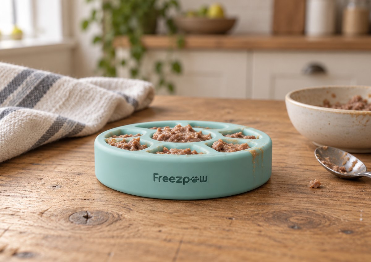 FreezSpin filled with wet food mousse