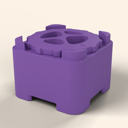 FreezBrick Tough stackable frozen treat toy in purple