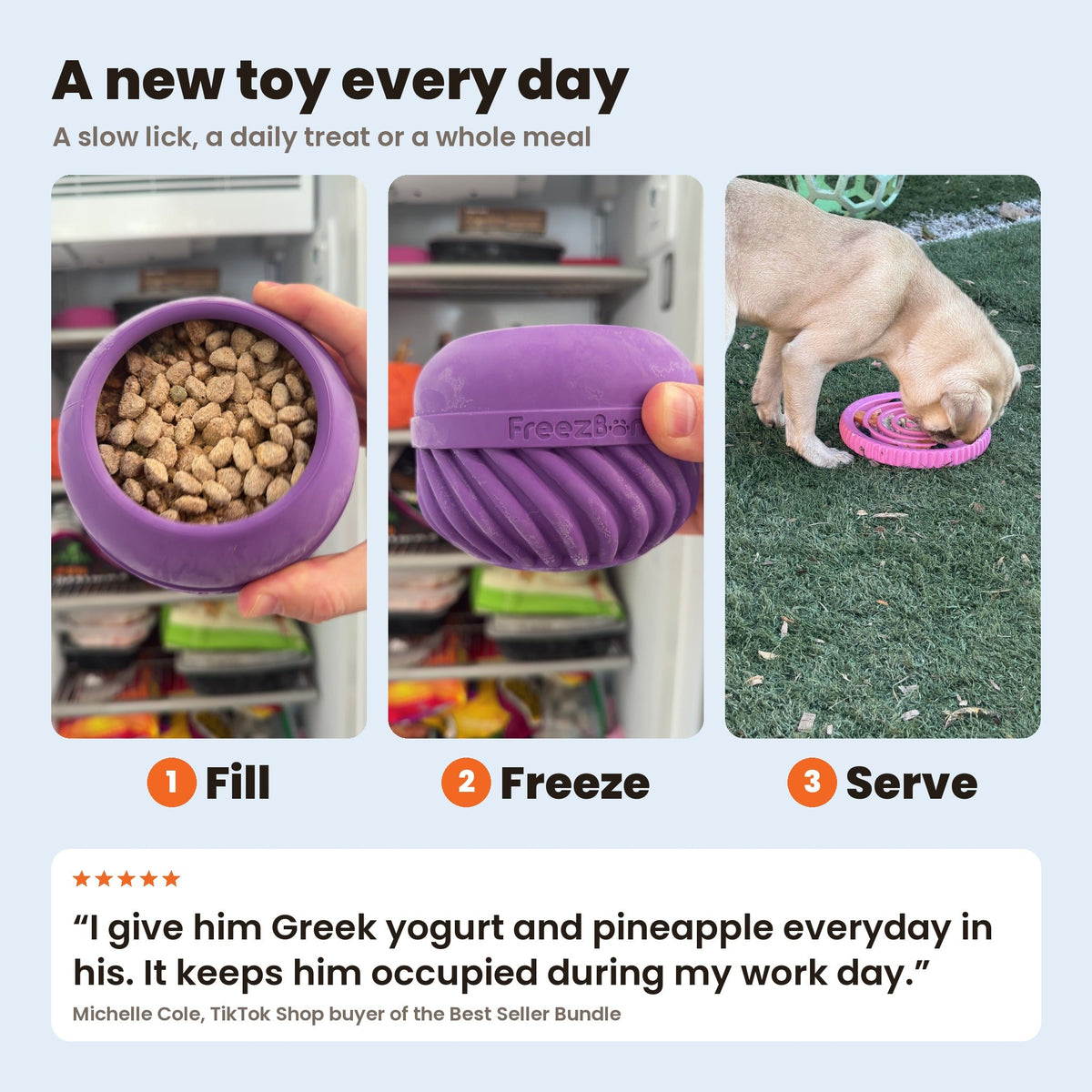 A new toy every day: fill, freeze, serve. Review from Michelle Cole (real customer photos)